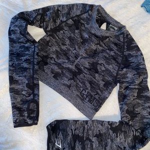 Gymshark Camo Seamless Cropped Long Sleeve